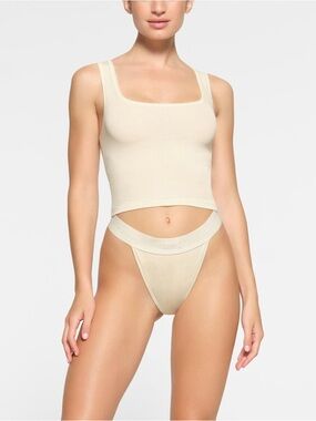 SKIMS Cotton Ribbed Tank Top - Bone NWT